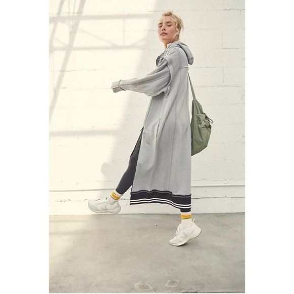 COPY - Free People XS Movement Match Up Maxi VEST Sweat Hoodie Tunic Jacket Gra… - Picture 3 of 7